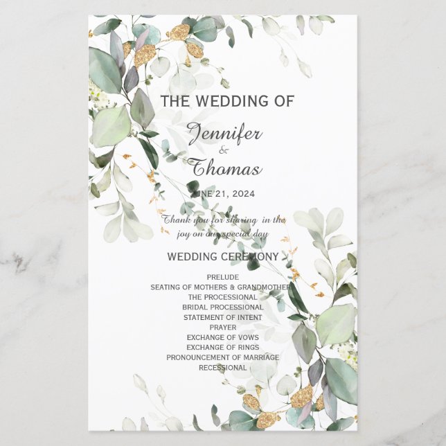 Élégant paysage botanique d'Eucalyptus (Devant)