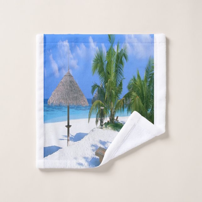 Élégant paysage de plage (Gant de toilette)