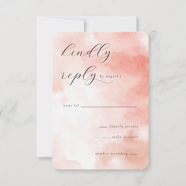 Elegant Peach Watercolor RSVP (Devant)