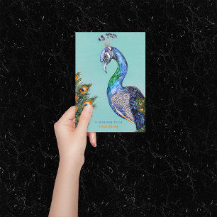 Elégant Peacock Anniversaire Carte de voeux pliée