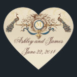 Elégant Peacock Enregistrer la date Stickers forme<br><div class="desc">Stickers Mariage Peacock avec Monogramme. Customisez avec votre monogramme et ajoutez du texte supplémentaire si vous le souhaitez. Les autocollants Enregistrer la date sont affichés. Customisez le texte et ceux-ci font de grands autocollants de faveur de mariage, boîtes à gâteaux étiquettes et étiquettes de vin mariage, selon la taille et...</div>