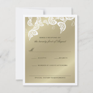 Elégant Peacock Floral Blanc Mariage Carte RSVP