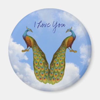Elegant Peacock Je t'aime Aimant Aimant