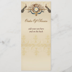 Élégant Peacock Mariage Cérémonie Programmes