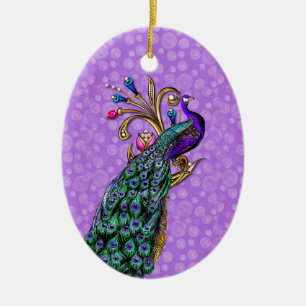 Elégant Peacock Notre Premier Ornement de Noël