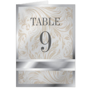 Elegant Pearl Argent Regal Mariage Numéro de table