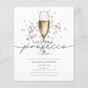 Elegant Pearls Prosecco Bridal Shower Invitation