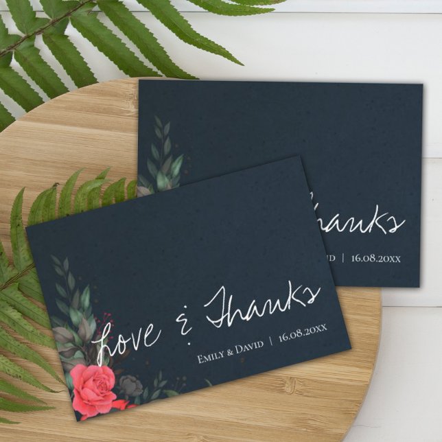 Elégant Pêche Orange Floral Amour & Merci Mariage (Créateur téléchargé)