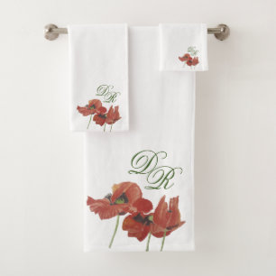 Élégant Pépites rouges peintes à la main Monogramm
