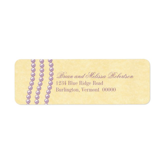 Elégant Perles Retourner les étiquettes d'adresse, (Devant)