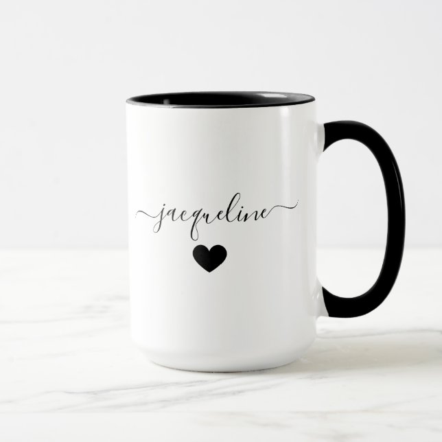 Elegant Personalized Mug with Name and Heart (Droite)