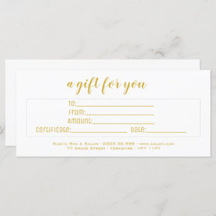 Élégant personnalisation White & Gold Script Busin