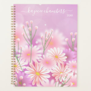 Elégant Personnalisé Rose & Blanc Fleurs Personnal