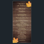 Élégant Personnalisé Rustic Maple Leaf Programmes<br><div class="desc">Accueillez vos invités à votre cérémonie de mariage avec ces élégants programmes personnalisés. Thème rustique en bois de grange avec feuilles d'érable en or faux métallique. do-it-yourself modèles pour vous de modifier comme vous le souhaitez. Parfait pour le mariage automne/automne. Une partie de la collection "TOMBE DANS L'AMOUR - PAYS"...</div>