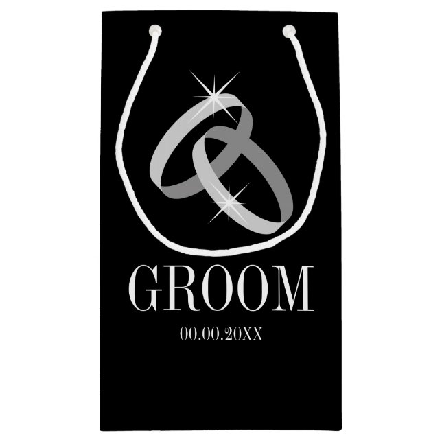 Élégant petit sac cadeau mariage pour marié et mar (Dos)