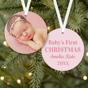 Élégant Photo de Noël de Bébé Fille Rose