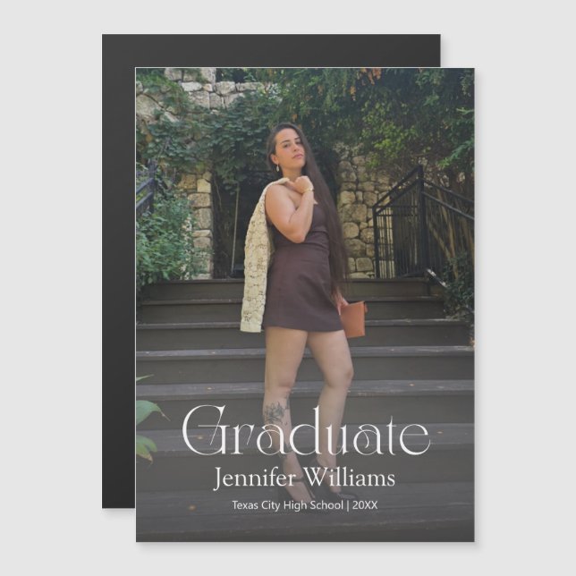 elegant photo graduation class of 2026  magnet (Devant / Derrière)