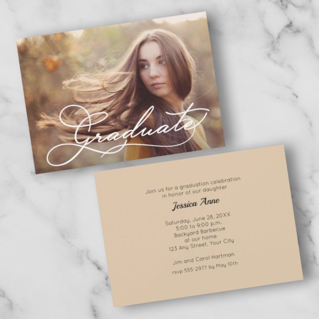 Élégant Photo Graduation Party Invitations (Créateur téléchargé)
