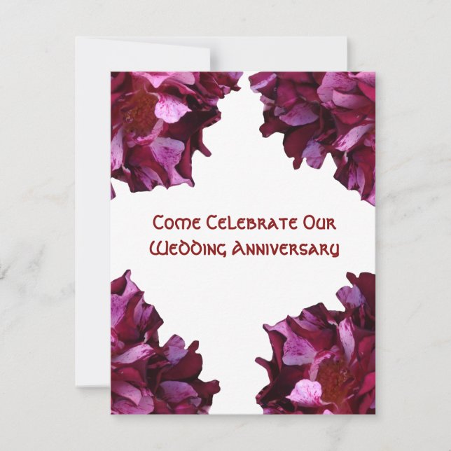 Elégant, photo Rose Anniversaire Invitations (Devant)