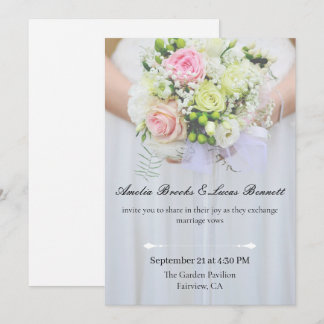 Elegant Photo Wedding Invitation Card