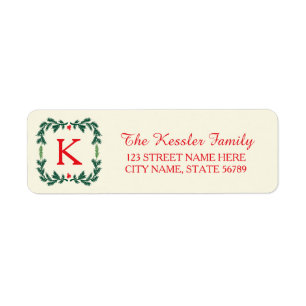 Élégant Pine Holiday Retours Adresse Étiquettes