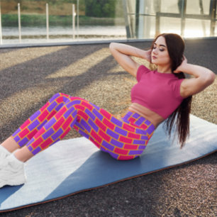 Elégant Pink Brick Gym Yoga Femmes Leggings