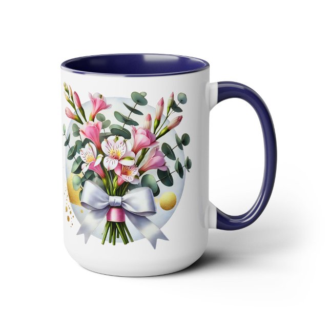 Elegant Pink Floral Bouquet Mug (Créateur téléchargé)