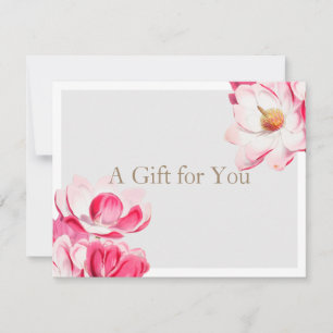 Élégant Pink Floral Magnolia certificat cadeau