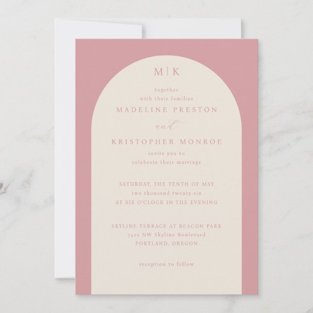 Elegant Pink Formal Invitation (Devant)