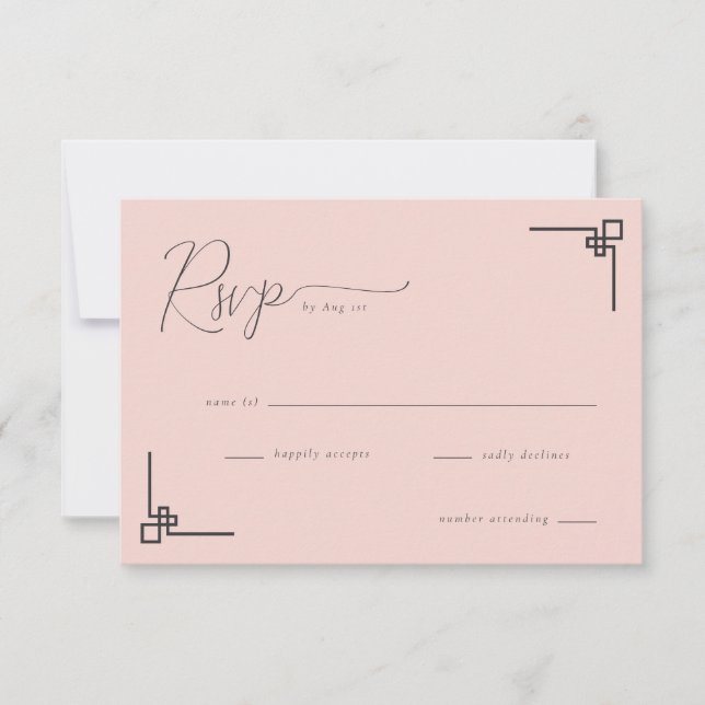Elegant Pink Geometric RSVP (Devant)