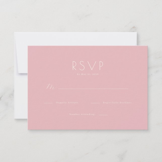 Elegant Pink Minimalist RSVP (Devant)