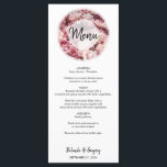 Élégant Pink Peonies Menu Mariage<br><div class="desc">Ce design présente un bouquet de fleurs de pivoines roses. Les tons roses des pivoines ainsi que le cadre blanc semi-opaque encerclent le titre. Les pivoines sont une sélection de fleurs mariages populaire car elles ajoutent élégance et grâce. Un design unique, idéal pour un mariage d'inspiration rose ou pivoine. La...</div>