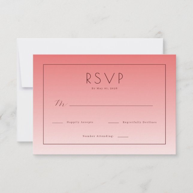 Elegant Pink RSVP Card (Devant)