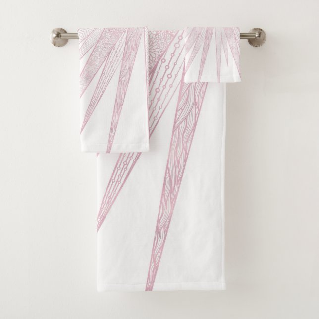 Elegant Pink Sun Moon Doodle Mandala White Design (En situation)