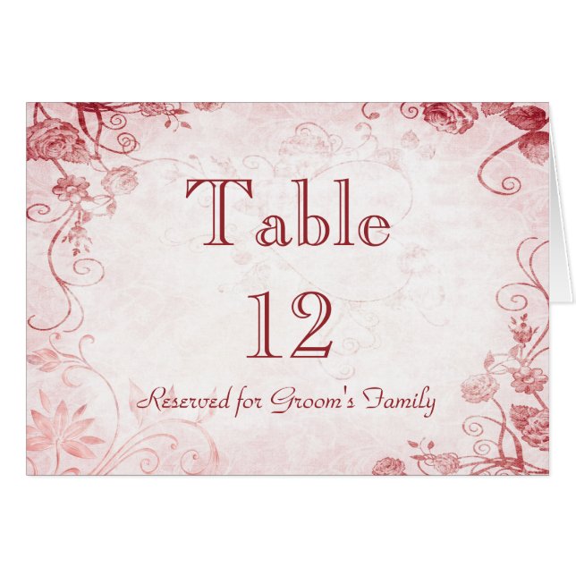 Elegant Pink Table Seating Name Card (Devant Horizontal)
