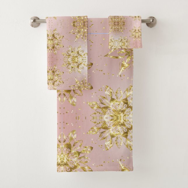 Élégant Pink vacances Snowflakes étoiles Noël (En situation)