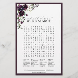 Élégant Plum violet Fête des mariées florale Jeu