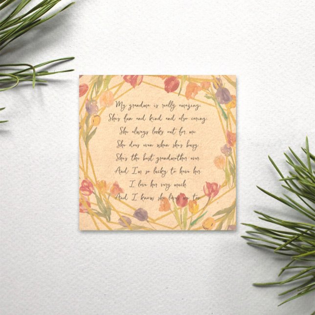 Elégant poème d'appréciation florale pour grand-mè (Créateur téléchargé)