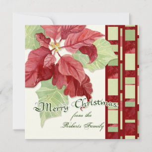 Elégant Poinsettia Noël Fête Invitation