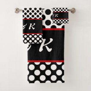 Élégant point de Polka noir monogramme