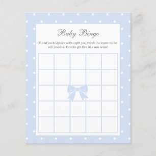 Élégant Pois Baby Boy Shower Baby Bingo Jeu