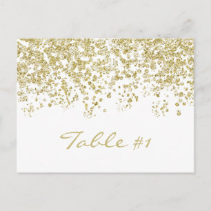 Élégant polka-points d'or confetti Numéro de table