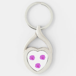 Élégant Porte-Clés en Verre Coloré Rose