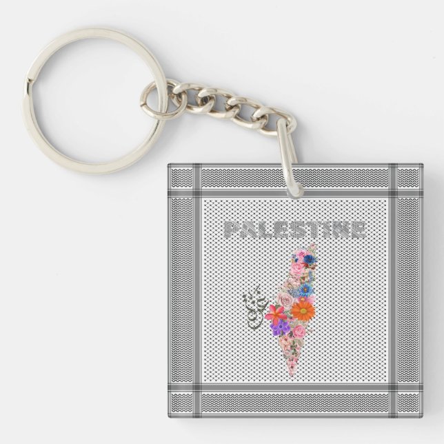 Élégant porte-clés Palestine, écharpe palestinienn (Devant)