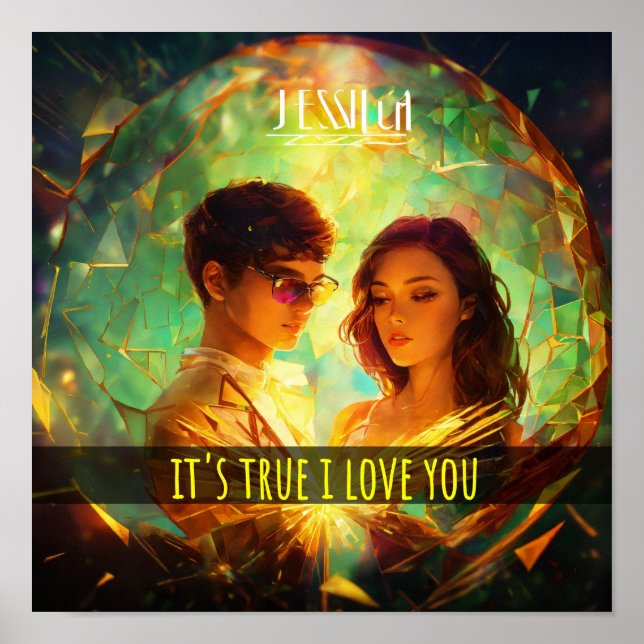 "Elégant Poster d'Art Moderne Mur : Design Amoureu (Devant)