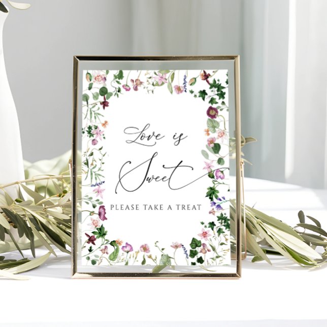Élégant poster de Fête de Mariage Floral "L'amour  (Créateur téléchargé)