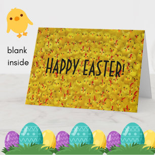 Élégant poussins jaune Joyeux Pâques carte pliée