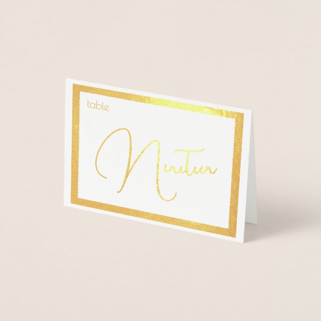 Élégant Présentoir de Numéro de Table de Mariage e (Devant)