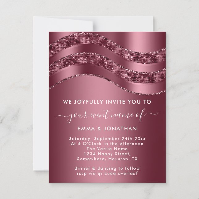 Élégant professionnel Rose Mariage nuptiale douce  (Devant)