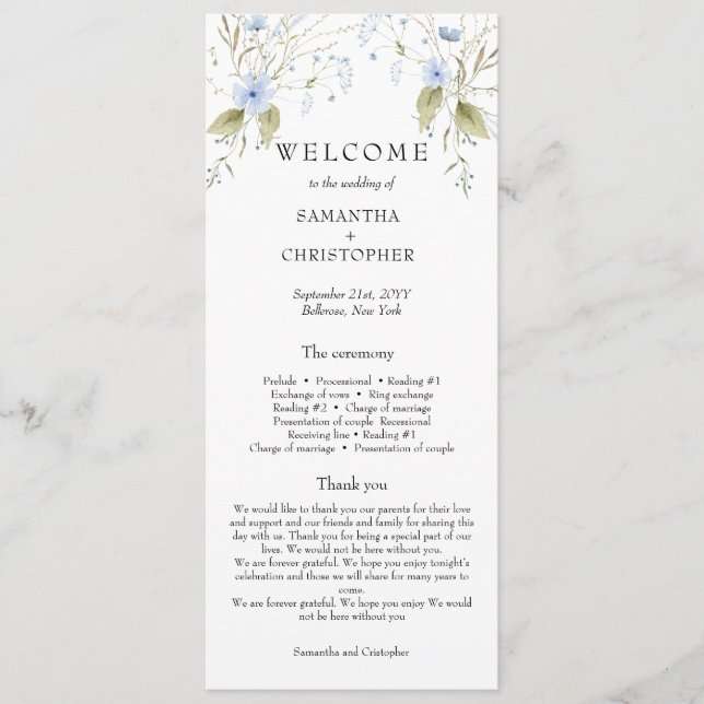 Élégant programme Boho Fleur sauvage Meadow Summer (Devant)